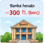 Borcu temsil eden banka çizimi